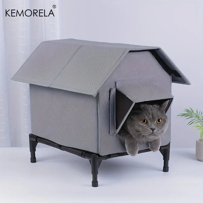 KEMORELA Winter Insulated Outdoor Cat House Foldable Oxford Cloth Warm Mat Shelter Easy Assembly Soft for Cats And Small Dogs
