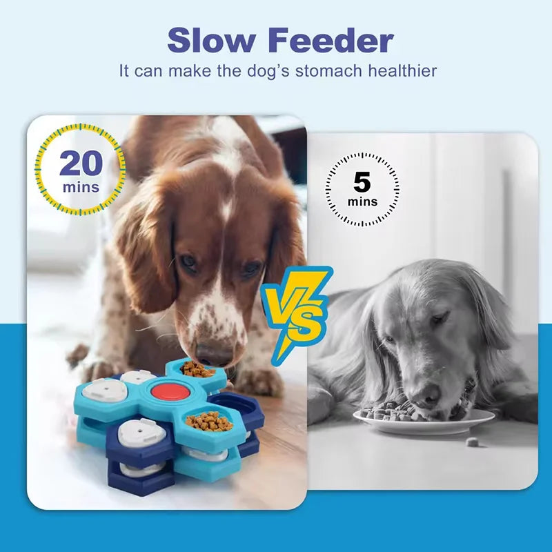 Interactive Slow Feeder Bowl New Durable Latex Dog Cat Puzzle Board Anti Boredom Pet Toy Anti Choking IQ Training Food Dish