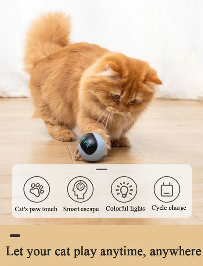 Pet AI Smart Cats Toy Usb Rechargeable Rotation Petanque Ball  Automatically Avoid Obstacles Toys Interactive Games Fun Cat Ball