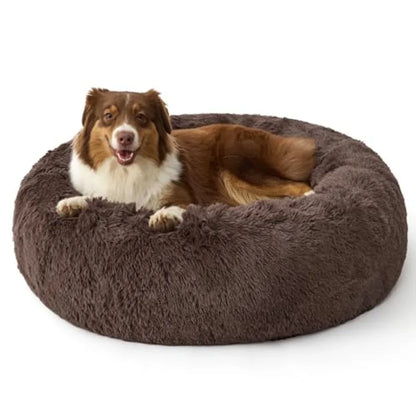 SupportMax™ Calming Dog Beds Large Sized Dog - 36in Donut Washable Large Pet Bed, Anti-Slip ＆Removable Cover, 420GSM Round Anti