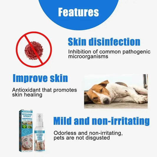 30ml Pets Anti-Itch And Itch Relief Dogs Cat Skin Healthy Care Spray Skin Care Treat Products For Itchy And Sensitive Skin - Pet Suppie