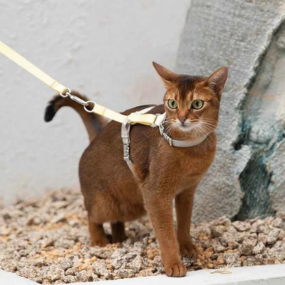Cat Harness Leash Set Adjustable I-shaped Walking Cat Rope Chest Strap Pet Outdoor Supplies Breathable Harness Leash Puppy Cat