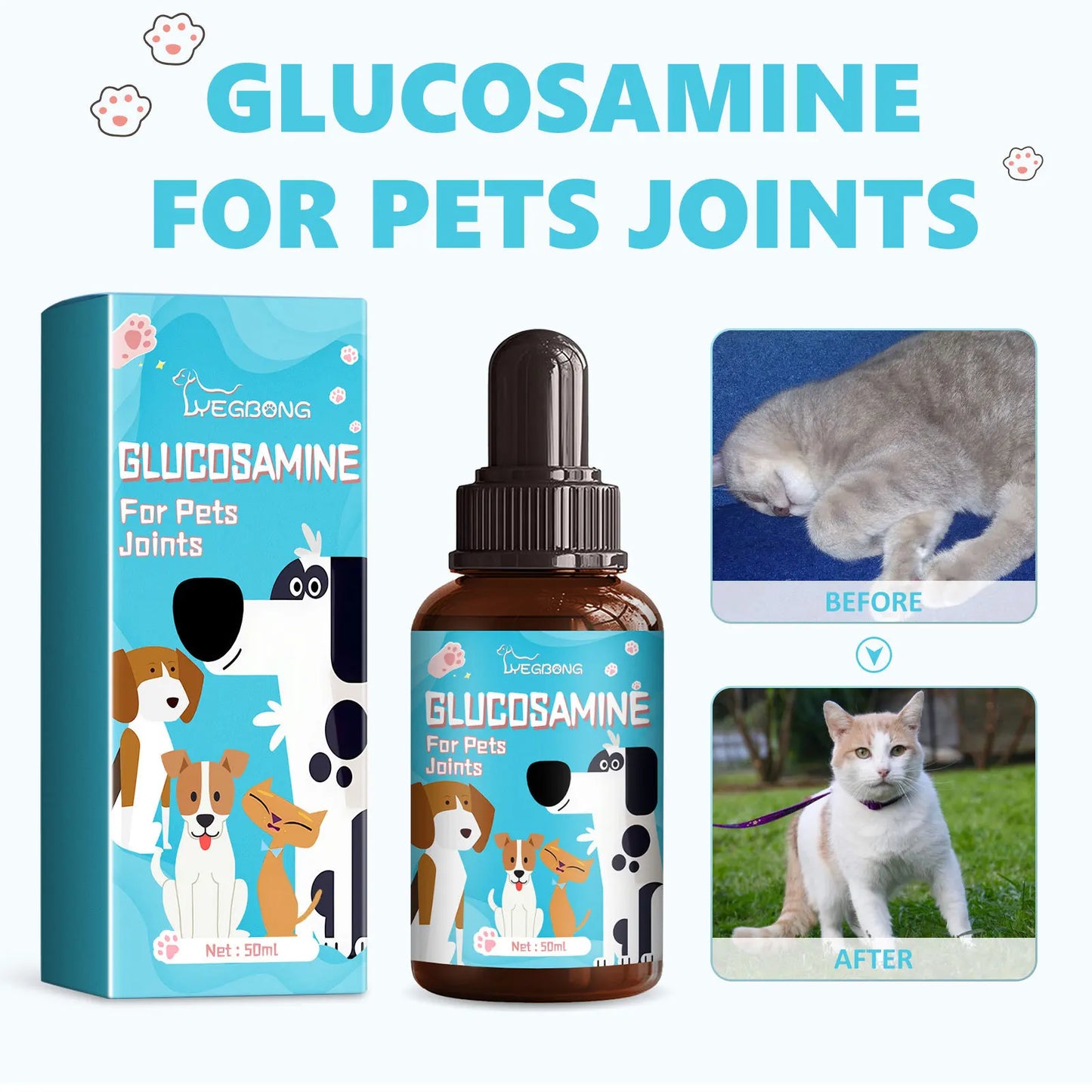 Dog Joint Glucosamine Drop Joint Hip Relief Joint Care Supplement Arthritis Deformities Repair Condition Bone Pet Body Care Drop