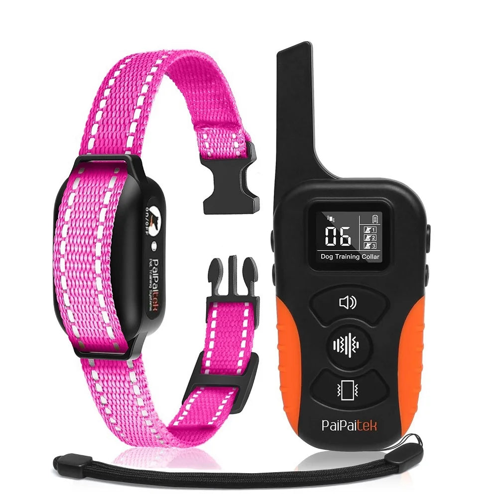 No Shock Dog Training Collar with Remote 3300ft Range,Vibrating Dog Collar Waterproof&Rechargeable Electric Collar for Dogs