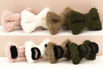 Autumn and winter Teddy fur cat collar bell accessories Kitten neck accessories can be customized laser lettering