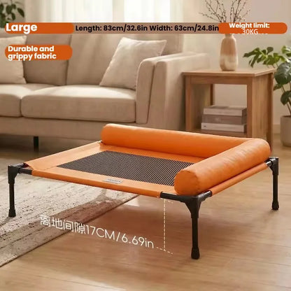 Elevated Cooling Pet Bed Breathable Dog Cot With Pillow Pad Four Seasons Use Moisture Proof Indoor Bed For Dogs And Cats