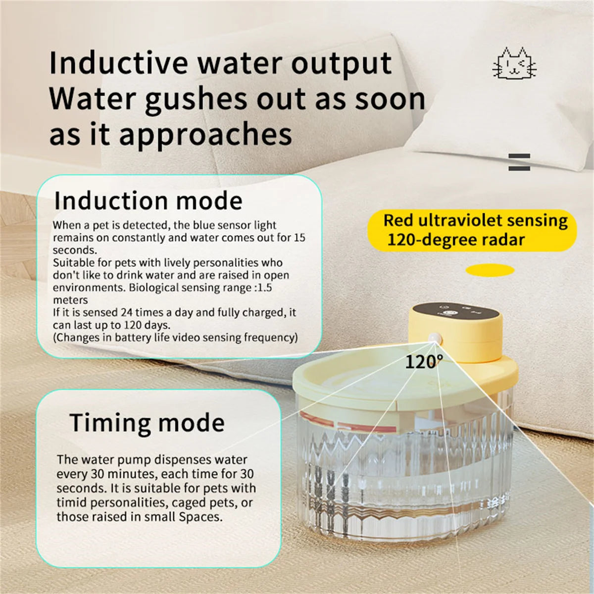 Cat Water Fountain Auto Recirculate Filter Large Capacity Filtring Cat Water Drinker Mute Cats Water Dispenser