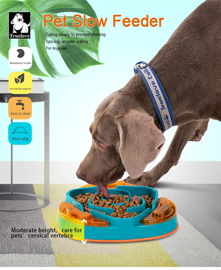 Truelove Pet Dog Slow Feeder High Quality Durable Non Slip Eco-friendly Plastic Protect Cat Dog Cervical Spine Food Bowl TLT2602
