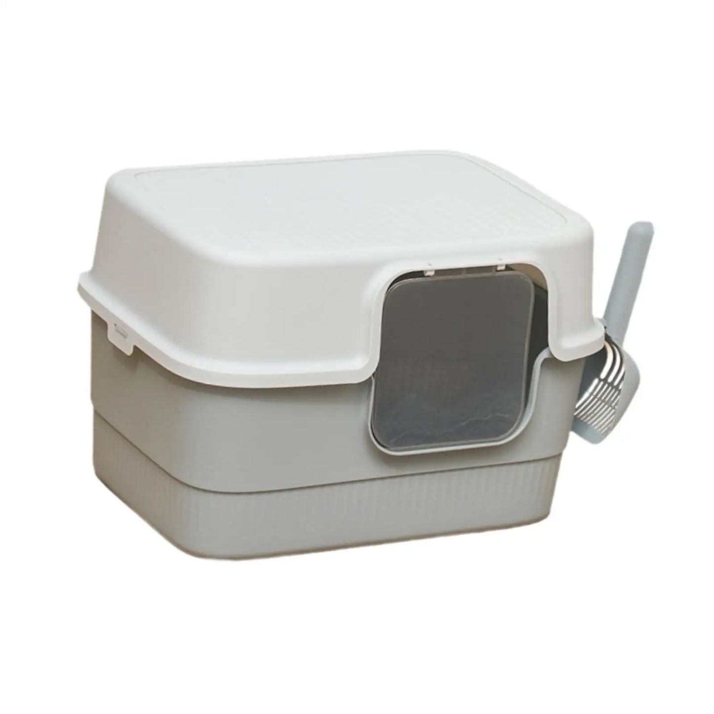 Hooded Cat Litter Box with Lid Removable Pet Accessories Kitty Litter Pan