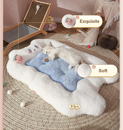 HOOPET Cat Mat  Cat Sleeping Cushion Cat Bed Pillow Mattress Pet Floor Mat Kennel Winter Warm Dog Mat Pet Supplies