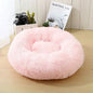 Round Plush Pet Bed - Self Warming Kennel, Machine Washable Mat with Non-Slip Bottom, Soft Cushion House Bed for Cats Dogs