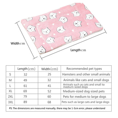 Flannel Pet Mat Dog Bed Cat Bed Thicken Sleeping Mat Dog Blanket Mat For Puppy Kitten Pet Dog Bed for Small Large Dogs Pet Rug