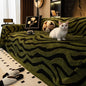 1PC Zebra Stripes Jacquard Fleece Warm Sofa Towel Thicken Blanket for Living Room Couch Decor