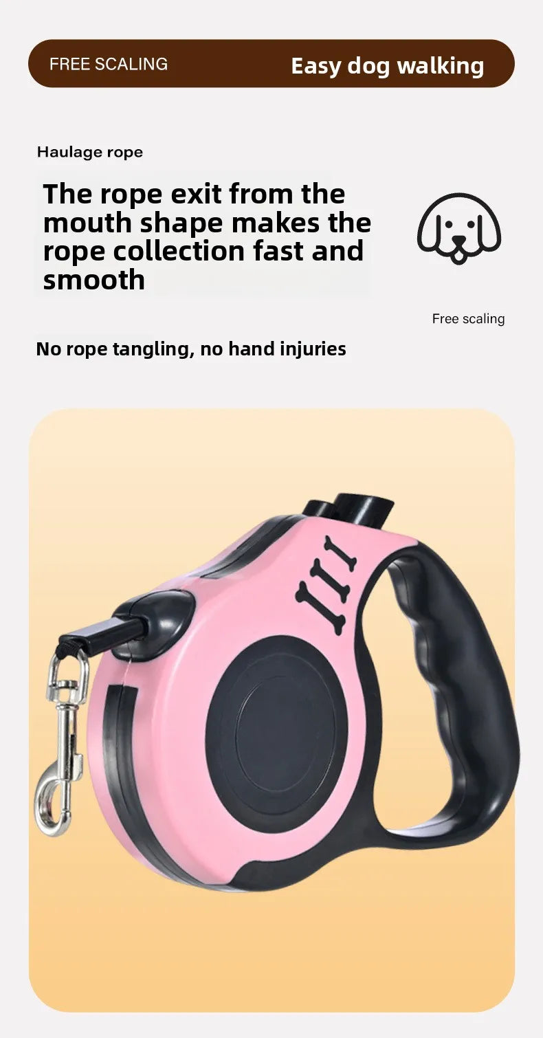 Pet Supplies Button Automatic Telescopic Leash, Super Strong Pulling Force Dog Walking Leash, Explosion-proof Dog Flushing Leash