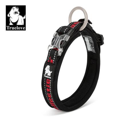 TrueLove TLC50121 Reflective Neoprene Dog Collar with Matching Leash, Adjustable Nylon Collar for All Dog Sizes