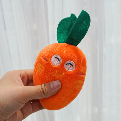 Cute Bone Chicken Leg Fruit Carrot Plush Pet Toys Squeaky Durable Chew Toys for Dogs Cats Interactive Bite Resistant Teething Pe