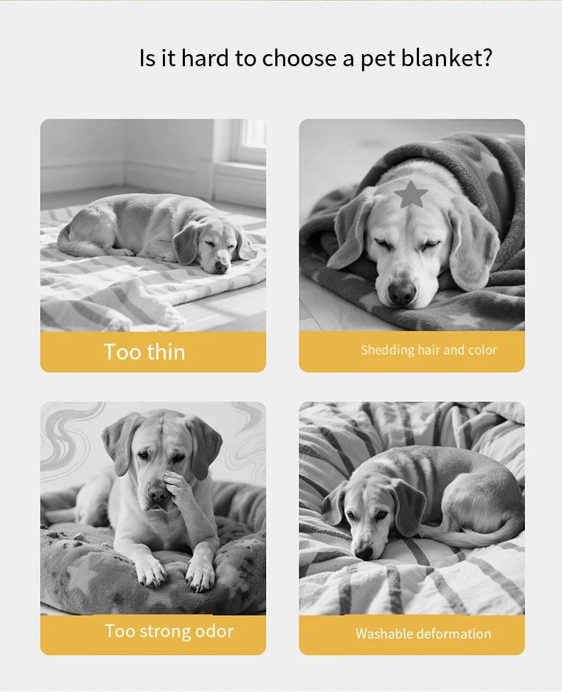 Winter Cream Color Plaid Flannel Pet Blanket, Double-Sided Soft Warm Fleece Throw for Small Dogs and Cats，Warm Cuddler Bed Mat