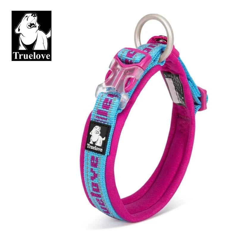 TrueLove TLC50121 Reflective Neoprene Dog Collar with Matching Leash, Adjustable Nylon Collar for All Dog Sizes