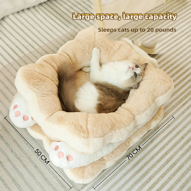 HOOPET Cat Bed Sandwich Cookie Cat Nest Winter Warm Thickened Cat Bed Winter Cat Kitten Sleeping With Pet Kennel