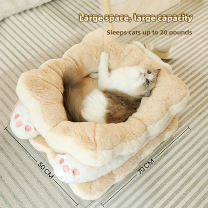 HOOPET Cat Bed Sandwich Cookie Cat Nest Winter Warm Thickened Cat Bed Winter Cat Kitten Sleeping With Pet Kennel