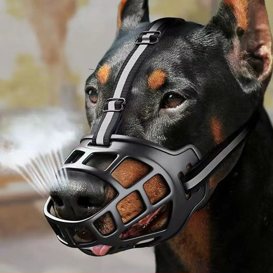 Anti-Bite Adjustable Dog Muzzle – Breathable Reflective Mouth Cover for All Dog Sizes - Pet Suppie