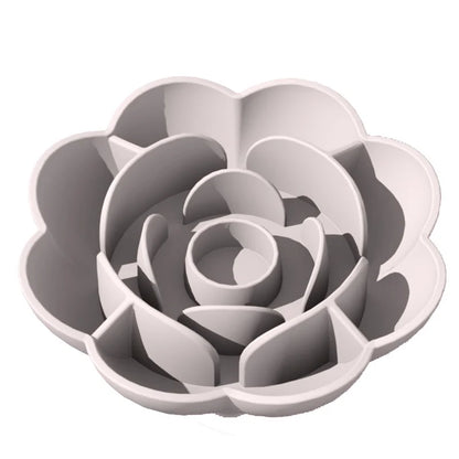 Pet Supplies Silicone Slow Food Bowl Rose Shape Dog Bowl Cat Anti-Choking and Anti-Knocking Food Bowl with Suction Cup