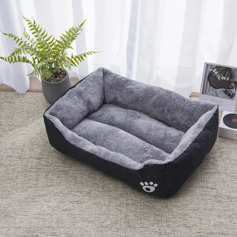 Large Winter Dog Bed Square Plush Cat Nest Kennel All Season Washable Dog Sofa Waterproof Mattress Cat Bed for Medium Dogs