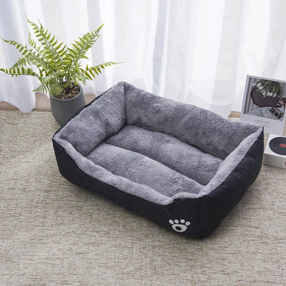 Large Winter Dog Bed Square Plush Cat Nest Kennel All Season Washable Dog Sofa Waterproof Mattress Cat Bed for Medium Dogs