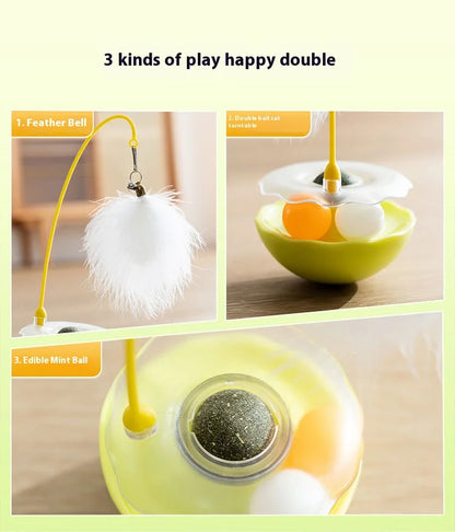Premium Tumbler Cat Toy, Detachable Teaser Wand, Feather Bell, Catnip Ball, Pet Supplies, Plush Feather Toy