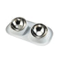 Stainless Steel Pet Bowl Anti-Spill Double Bowl for Dogs Cats Non-Slip Base Raised Design Durable Easy Clean Food Water Dish