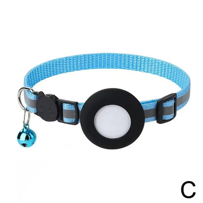Airtag Cat Collar, Breakaway Cat Airtag Collar with QR Tag & Reflective Lightweight Kitten Collar for Apple Air tag GPS Tracker