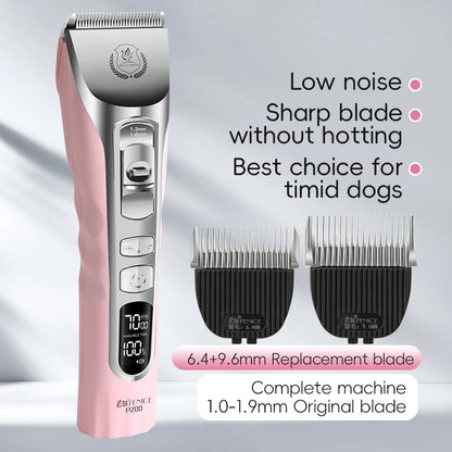 Fenice New Upgrade 5000mA Capacity Cordless LCD Screen Pets Dog Grooming Clippers Rechargeable Haircut Shaver for Trimming Salon