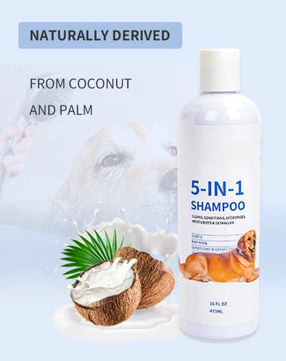 ATUBAN 16 floz 5 in 1 Dog Shampoo for Itchy Skin - Sensitive Skin Dog Shampoo for Smelly Dogs - Dog Shampoos & Conditioners