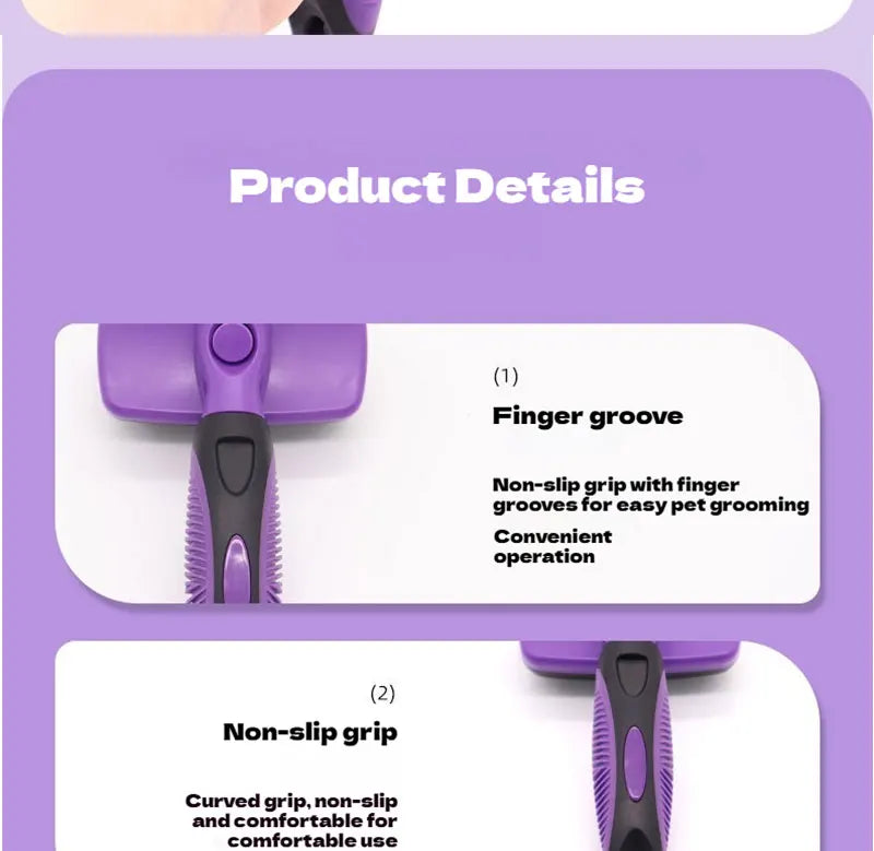 Pet Cleaning Product Essential Plastic Pet Hair Brush Needle Cat Dog Hair Cleaning Combs Hair Removers with Click Clean Button