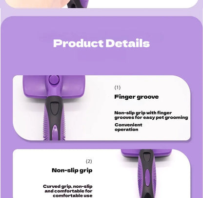 Pet Cleaning Product Essential Plastic Pet Hair Brush Needle Cat Dog Hair Cleaning Combs Hair Removers with Click Clean Button
