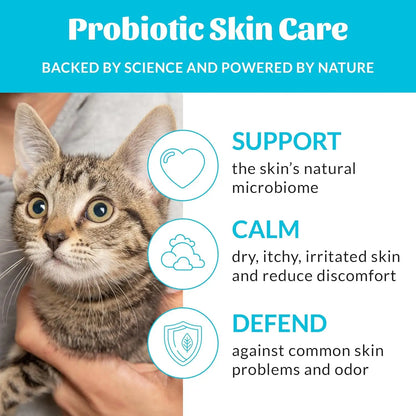 Fragrance-Free Probiotic Cat Shampoo & Conditioner with Avocado Oil & Omega-3s, 97% Natural, Paraben & Sulfate-Free, Cruelty-Fre