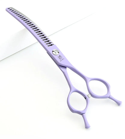 Fenice Dog Beauty Scissors Colorful 6.5/7/7.5 inch JP440C Professional Dog Grooming Scissors Curved Thinner Chunker Shears Tools