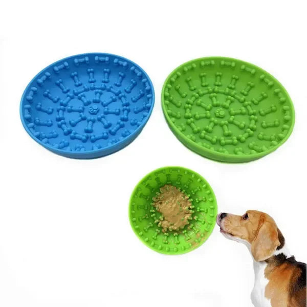 Pet Dog Slow Feeder Bowl with Suction Cup, Interactive Chew Toy for Anxiety Relief
