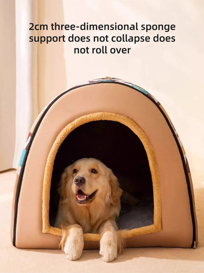 Large Dog House Winter Warm Insulated Outdoor Dog Kennel for Extra Big Dogs Weatherproof Heated Pet Shelter with Removable Roof