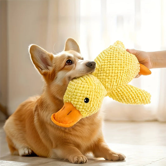 Plush Squeaky Duck Dog Toy – Bite-Resistant Soft Chew Toy for Small & Medium Dogs - Pet Suppie