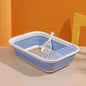 Portable Cat Bedpans Foldable Cat Toilet Large Capacity Semi-closed Pet Cat Litter Box Anti Splash Cat Tray Cleaning Bath Basin
