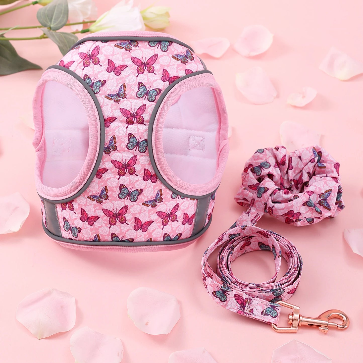 Winter Warm Small Dog Harness Leash Set Soft Puppy Vest Harness Cute Pet Traction Bracelet Small Cat Harness set Pet Accessories