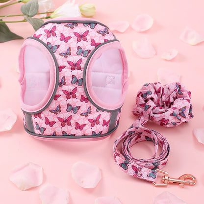 Winter Warm Small Dog Harness Leash Set Soft Puppy Vest Harness Cute Pet Traction Bracelet Small Cat Harness set Pet Accessories