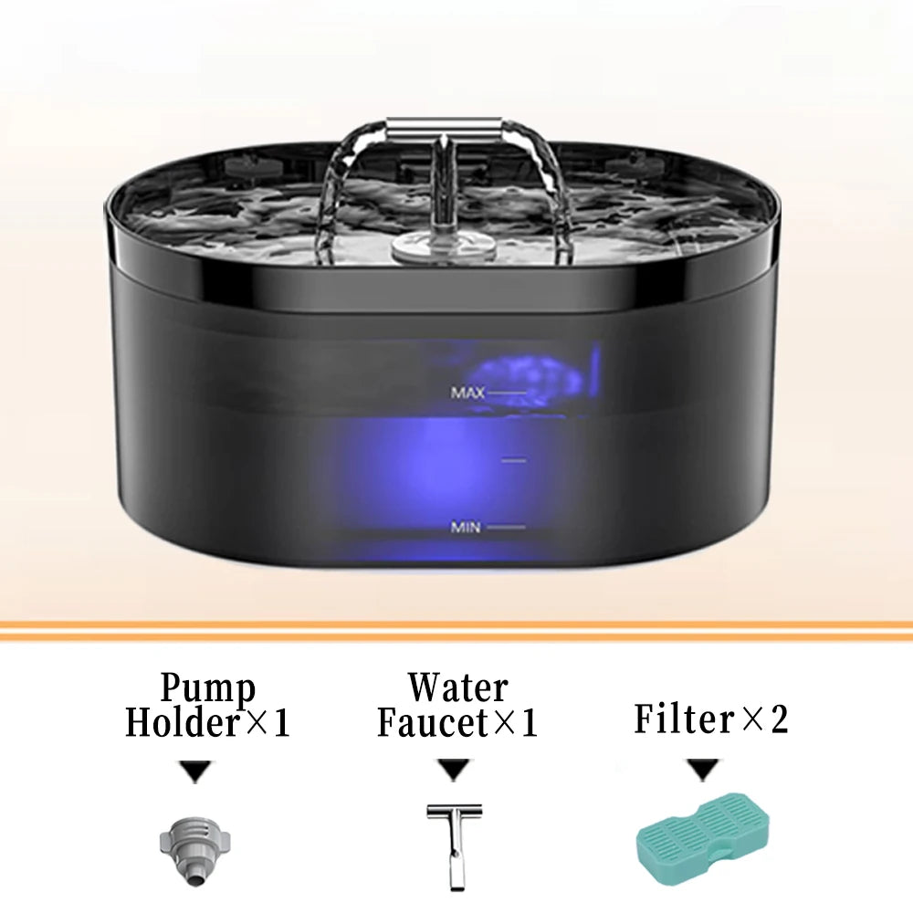 2.2L T-shaped Cat Water Fountain,Pet Water Dispenser With Filter,Dog Drinking Fountain For Cats,Ultra Quiet Water Pump