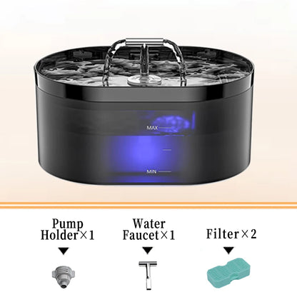 2.2L T-shaped Cat Water Fountain,Pet Water Dispenser With Filter,Dog Drinking Fountain For Cats,Ultra Quiet Water Pump