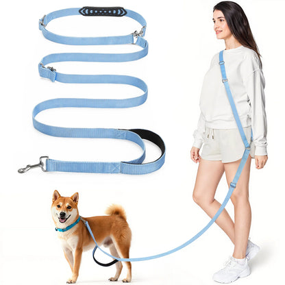 Tivray Hands Free Dog Leash with Sponge Handle 8.5ft Versatile Crossbody Waist Leash with 3 Rings for Puppy Leash for Walking