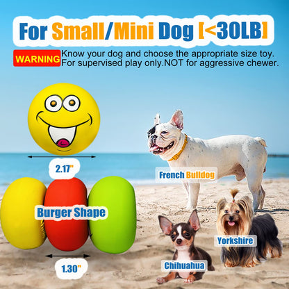 Rubber Dog Puppy Pet Play Squeaky Ball Chewing Toys with Face Fetch Bright Balls Pet Dog Supplies Puppy Popular Toys