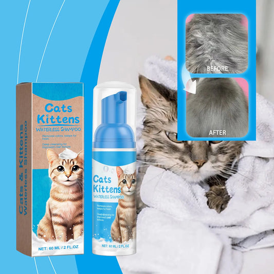 Waterless Cat Shampoo With No Need To Rinse Foam To Clean Cat Leave-in Foam Is Gentle And Non Irritating,60ml - Pet Suppie