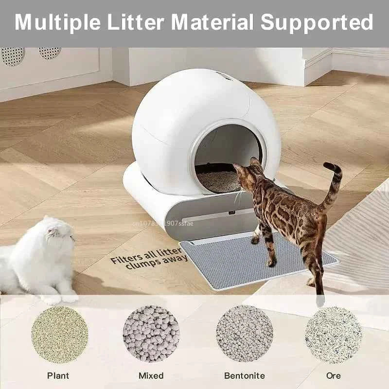 Self-Cleaning Cat Litter Box Automatic 65 Large Fully Enclosed Cat Toilet with App English Version Control Rascador Para Gato