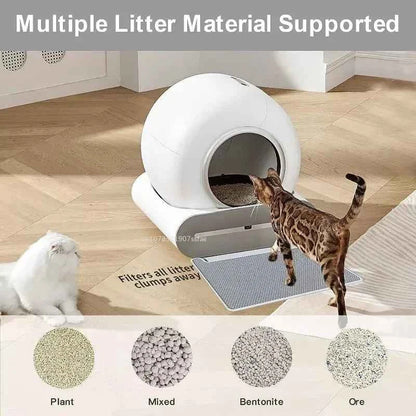 Self-Cleaning Cat Litter Box Automatic 65 Large Fully Enclosed Cat Toilet with App English Version Control Rascador Para Gato
